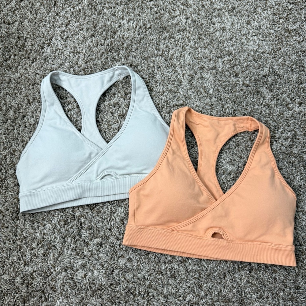 Diosa Fit Racerback Women’s XL Radiant Sports Bra Gray Orange Athleisure Workout